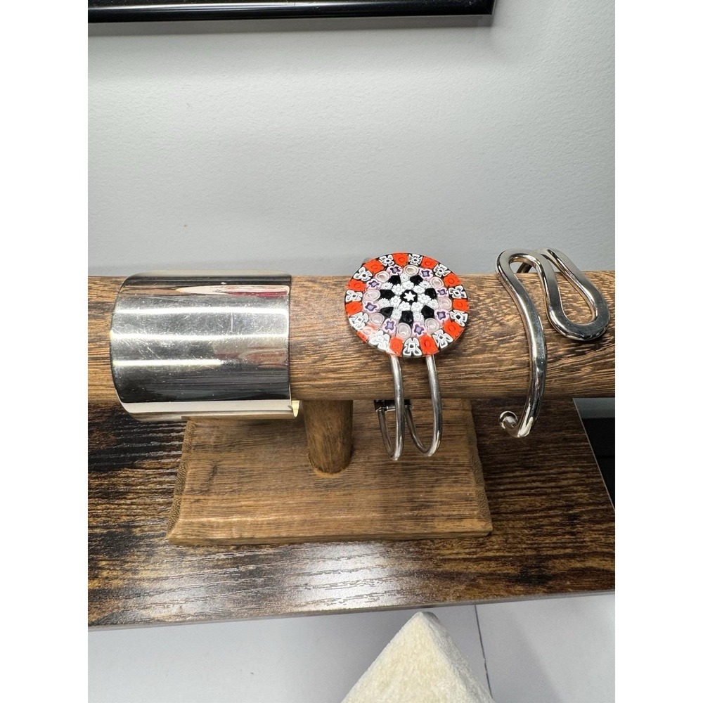 VTG Lot 3 Silver Tone Metal Cuff Bracelets Clamper Boho Western Statement Bangle - Picture 2 of 11